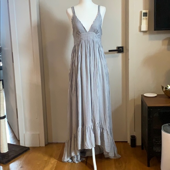 Blue/ White Striped Hi Low Dress - Picture 1 of 5